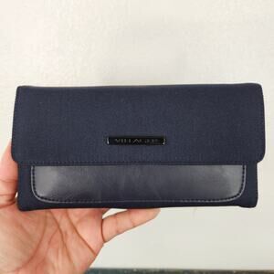 Villager Navy Nylon Niche Long Tri-Fold Women's Wallet Preppy City
